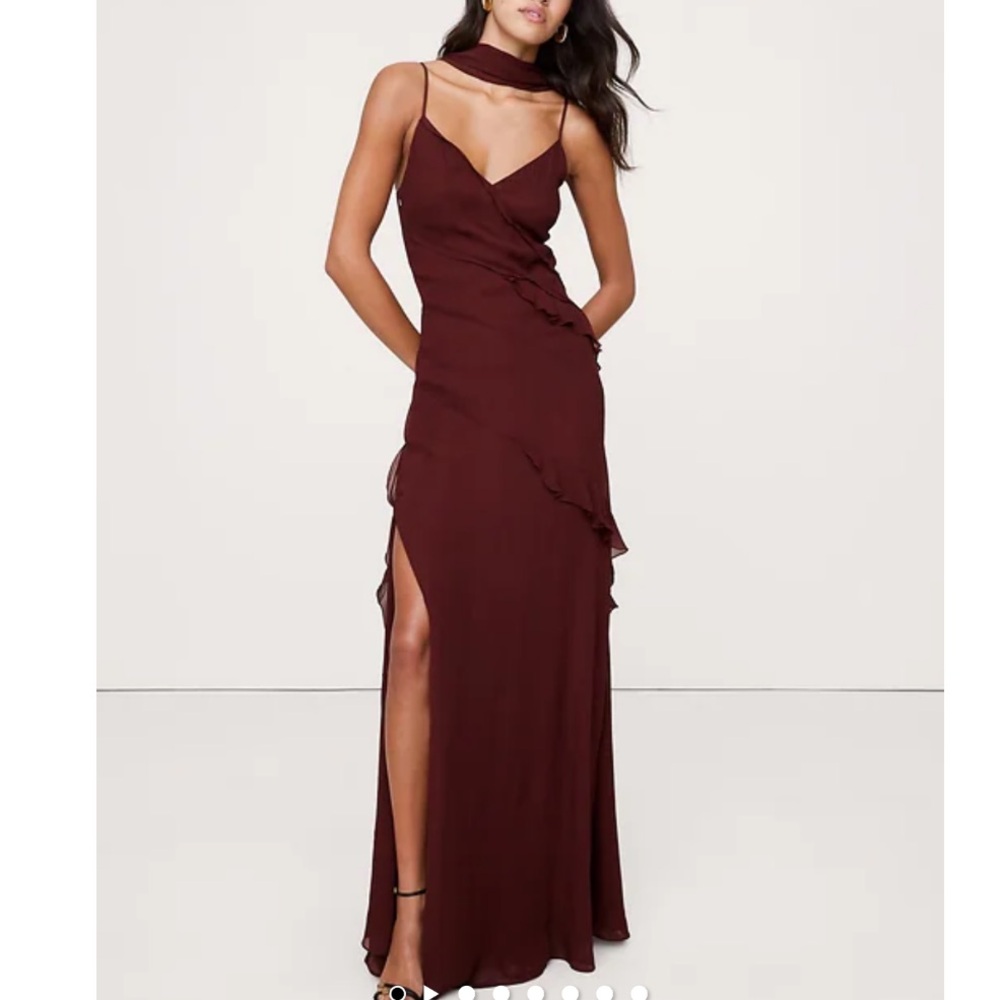 Banana Republic 2025 Georgette Ruffle Maxi with Ruffle Maxi Dress with scarf